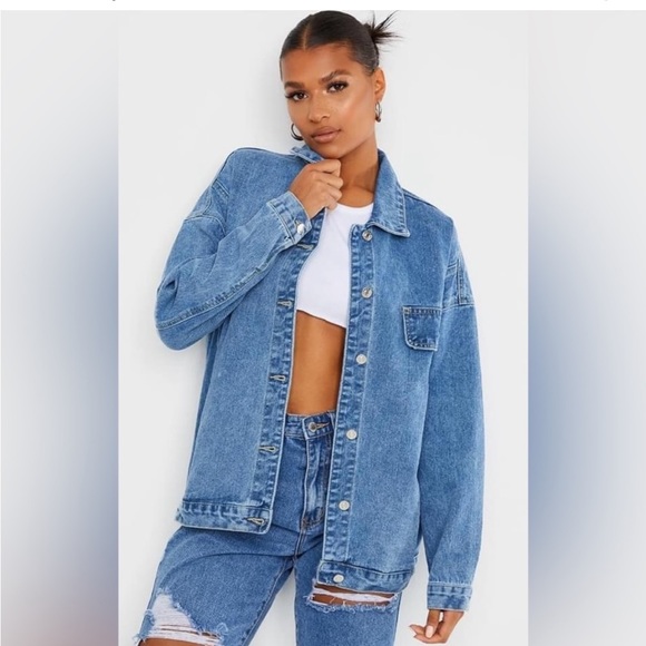 Oversized pretty little thing jean jacket - Picture 1 of 4
